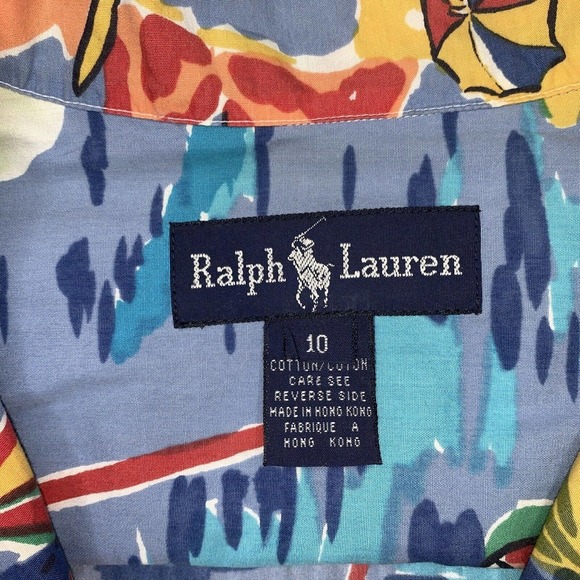 VTG 90s Ralph Lauren Hawaiian Shirt Mens Sz L-XL South of France 46” Chest. - Picture 3 of 13